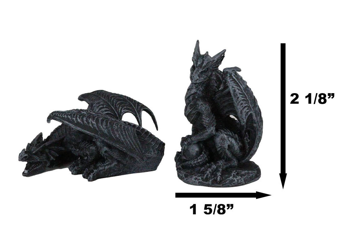 Ebros Six Faux Stone Gothic Mini Dragons Statue Set Legends And Fantasy Action Dragons - Ebros Gift