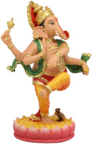 Ebros Hindu Supreme God Dancing Avatar Nritya Ganesha in Yoga Pose Statue 8" H
