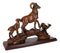 Rustic Country Bighorn Sheep Ram With Lambs On Rock Faux Mahogany Wood Figurine