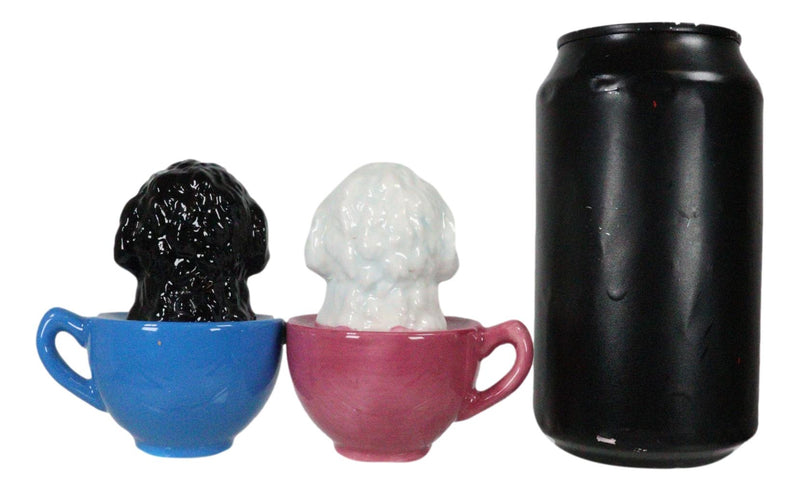 Aldorable Maltese Puppies in Tea Cup Salt and Pepper Shaker Set Cute Dog Puppy