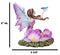 Whimsical Fantasy Fuchsia Pink Flower Fairy With Blue Butterfly Figurine