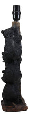 Ebros Rustic Climbing 3 Stacked Black Bear Cubs Getting Honey Table Lamp W/Shade