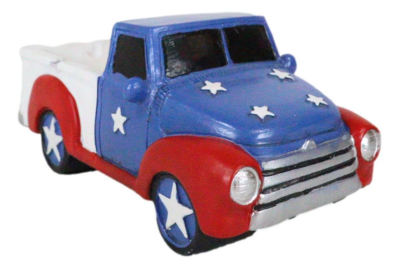 Patriotic American Flag Rustic Vintage Pickup Truck Cigarette Ashtray Figurine