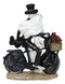 Love Never Dies Skeleton Bridal Couple On Bicycle With Basket of Roses Figurine