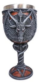 Pentagram Sabbatic Goat Baphomet Red Wine Goblet Chalice Decor