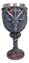 Pentagram Sabbatic Goat Baphomet Red Wine Goblet Chalice Decor