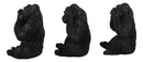 Ebros See Hear Speak No Evil Silverback Gorillas Figurine 3" Height Set of 3