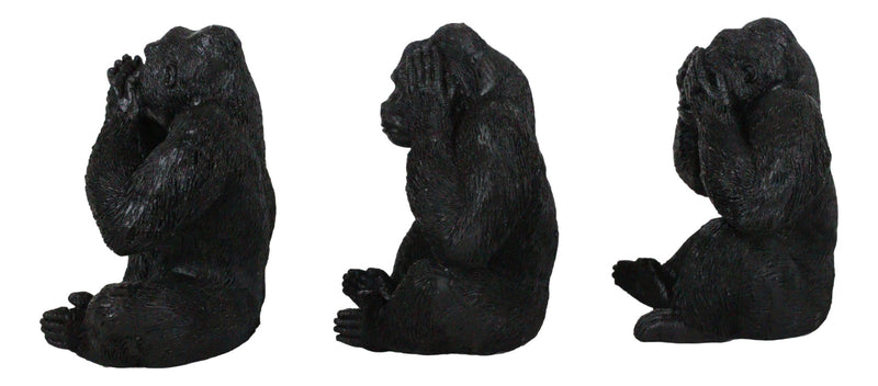 Ebros See Hear Speak No Evil Silverback Gorillas Figurine 3" Height Set of 3