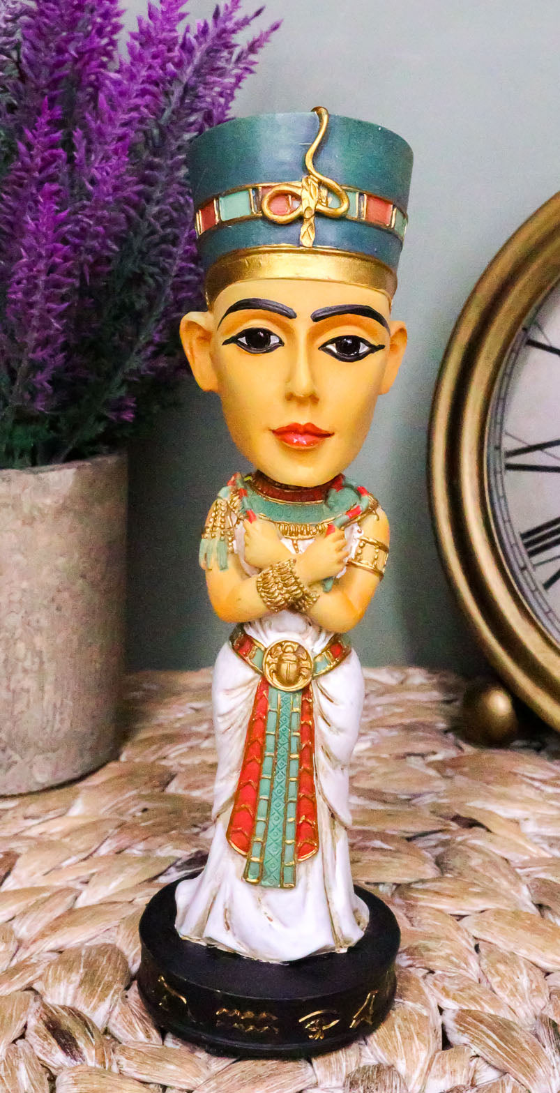 Egyptian Dynasty Queen Nefertiti Neferneferuaten Bobblehead Figurine Egypt Toy - Ebros Gift