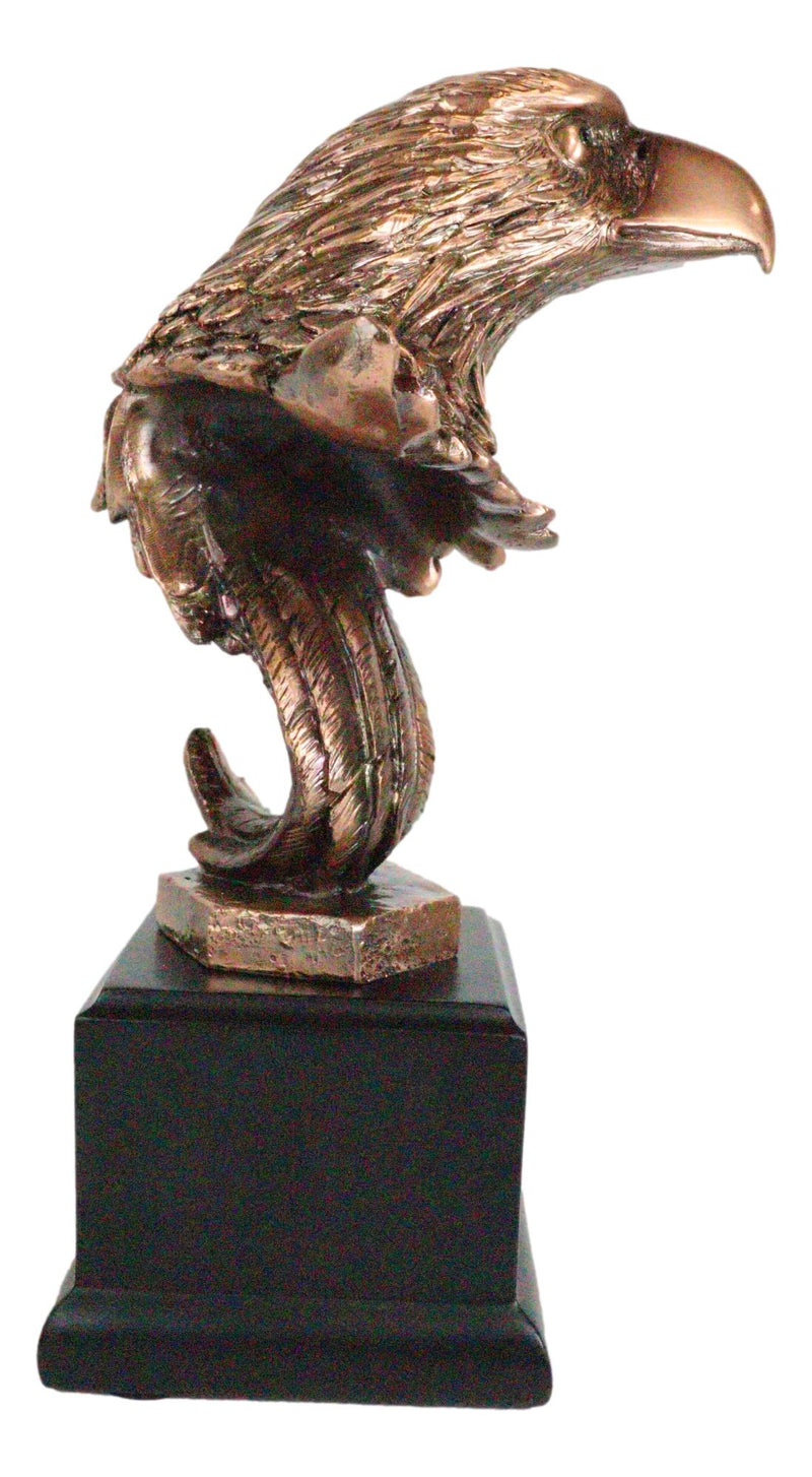 Large Majestic American Bald Eagle Head Bust Bronze Electroplated Resin Figurine