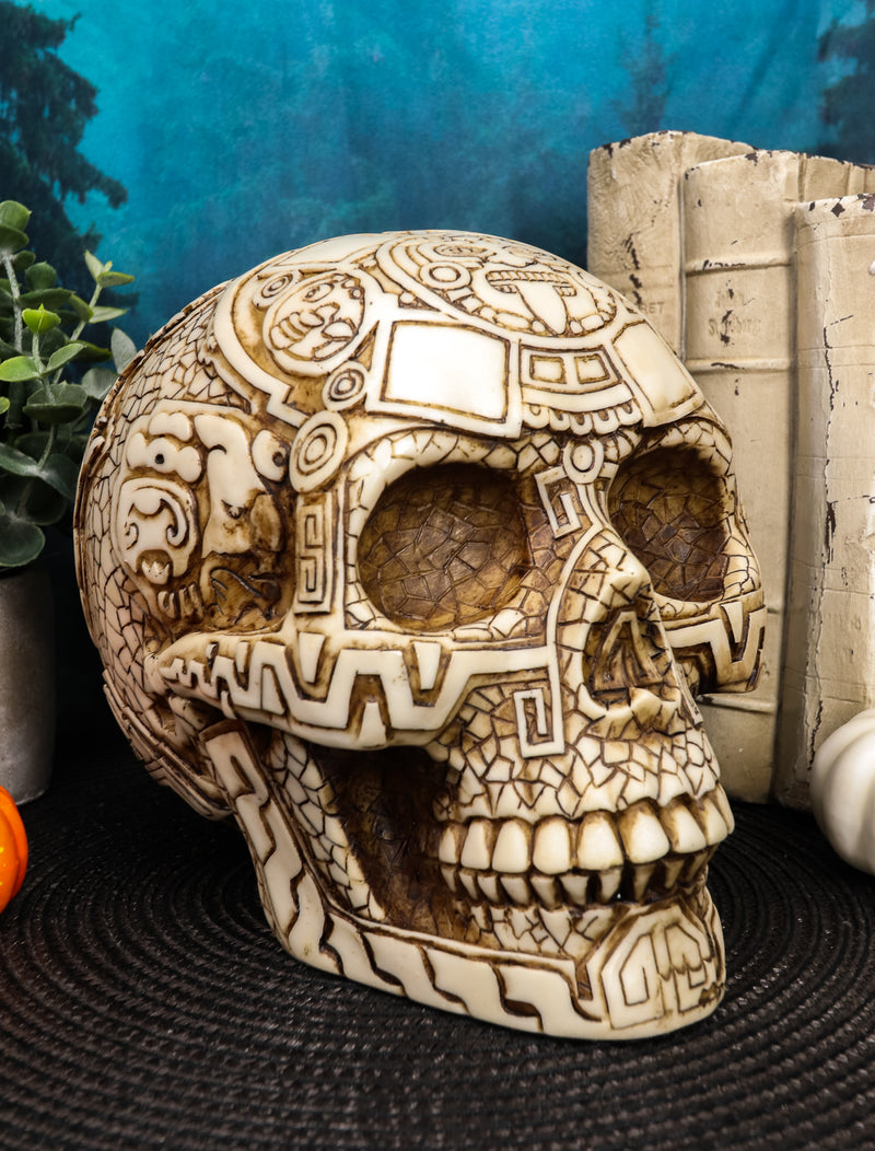 Ebros DOD Mesoamerican Maya Aztec Gods Skull Statue Tribal Tattoo Figurine