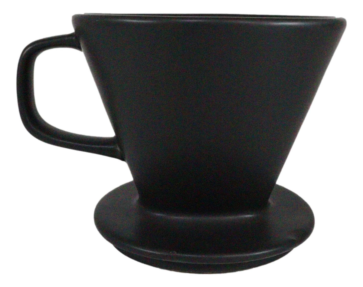 Black Porcelain Coffee Maker Carafe Pot With Pour Over Dripper Filter Cup Set