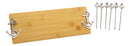 Nautical Anchors Bamboo Cheese Board 16"by5" & 6 Stainless Steel Picks Gift Set