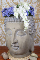 Large Shakyamuni Buddha Gautama Head Flower Plants Vase Planter Statue 20"H