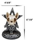 Occult Ouija Cat Skull With Triple Moon And Pentagram Backflow Incense Burner