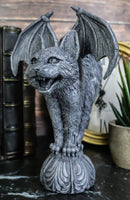 Bizarre Gothic Bat Winged Vampire Cat Gargoyle Statue 7"H Stoic Feline Guardian