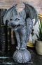 Bizarre Gothic Bat Winged Vampire Cat Gargoyle Statue 7"H Stoic Feline Guardian