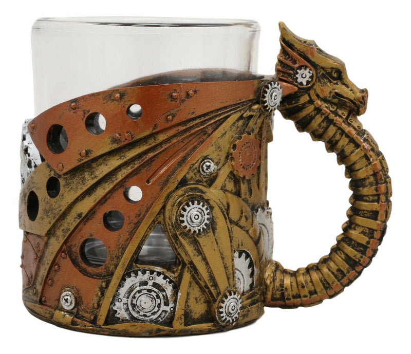 Ebros Steampunk Cyborg Robotic Dragon Drinking Mug Or Shot Glass 7oz Home Decor