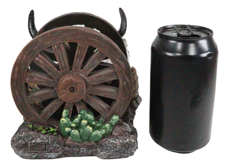 Ebros Western Bull Skull By Wheel Wagon And Barrels Salt Pepper Shakers Napkin Holder