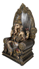 Vastu Hindu God Of Success Ganesha On Throne Figurine With Fiber Optics Light