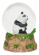 Ebros Giant Panda Bear Eating Bamboo Water Globe Collectible 6.25" Tall Decor