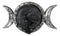 Wicca Witchcraft Triple Moon Insignia With Sleeping Black Cat And Rose Figurine