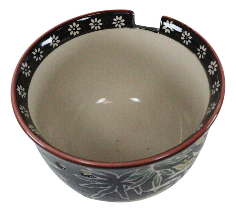 Ebros Pack Of 2 Night Willow Floral Bamboo Ramen Noodles Soup Bowl With Chopsticks Set