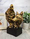 Ebros Gift 9" Tall Gray Wolf and Pup Head Bust Figurine with Black Pedestal