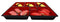 Ebros Gift Japanese 6 Compartments Bento Box Style Lacquered Plastic Serving or Display Platter Tray 11.5" by 9.25"
