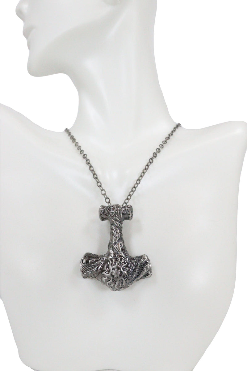 Viking Norse Warrior Hammer Thor God Of Thunder Necklace Alloy Pendant Mjolnir