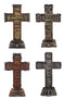 Pack Of 4 Rustic Western Inspirational Christian Bible Verses Standing Crosses