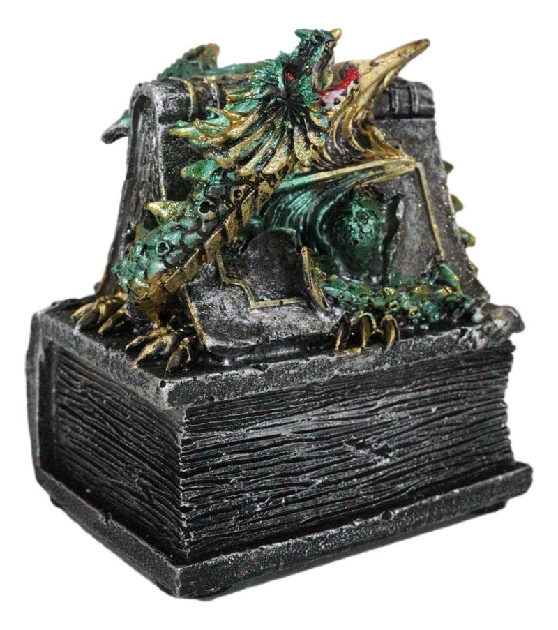 Celtic Beowulf Dragon Trapped In Tombstone Small Jewelry Trinket Box Figurine