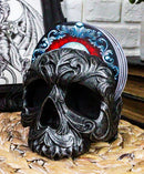 Ebros Barocco Tribal Tooled Gothic Skull Coaster Figurine Holder With 4 Tile Coasters