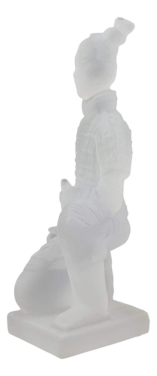 Ebros Ancient Chinese Qin Dynasty Emperor Kneeling Terracotta Army Foot Soldier Warrior Statue 8.25" Tall Acrylic Resin Antique Reproduction Historical Decor Figurine