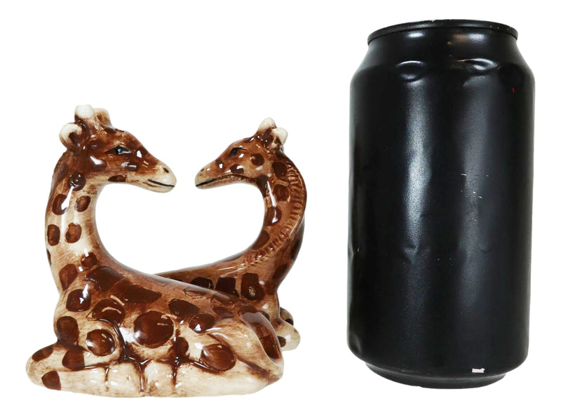 Zoo Safari Giraffe Lovers Ceramic Magnetic Salt Pepper Shakers Set Figurines