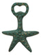 Ebros Rustic Vintage Verdigris Green Cast Iron Metal Nautical Coastal Sea Star Starfish Soda Beer Bottle Cap Opener 5.5" High Tide Beach Coral Echinoderms Party Hosting Decor Accent Accessory (4)