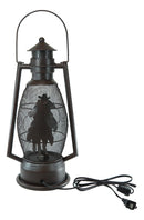 Old Fashioned Rustic Western Cowboy Electric Metal Lantern Lamp Or Shadow Caster