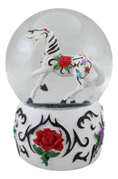 Trail Of Painted Ponies Western Garden Tribal Rose Horse Glitter Water Globe