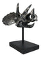 Jurassic '3 Horns' Triceratops Dinosaur Fossil Skeleton Statue With Stand 9"L