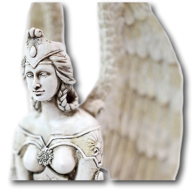Ancient Greek Greco Roman Guardian Winged Lion Female Sphinx Resin Statue 8"H