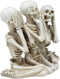 Ebros See Hear Speak No Evil Gossiping Sisters Female Lady Skeletons Statue 6"H