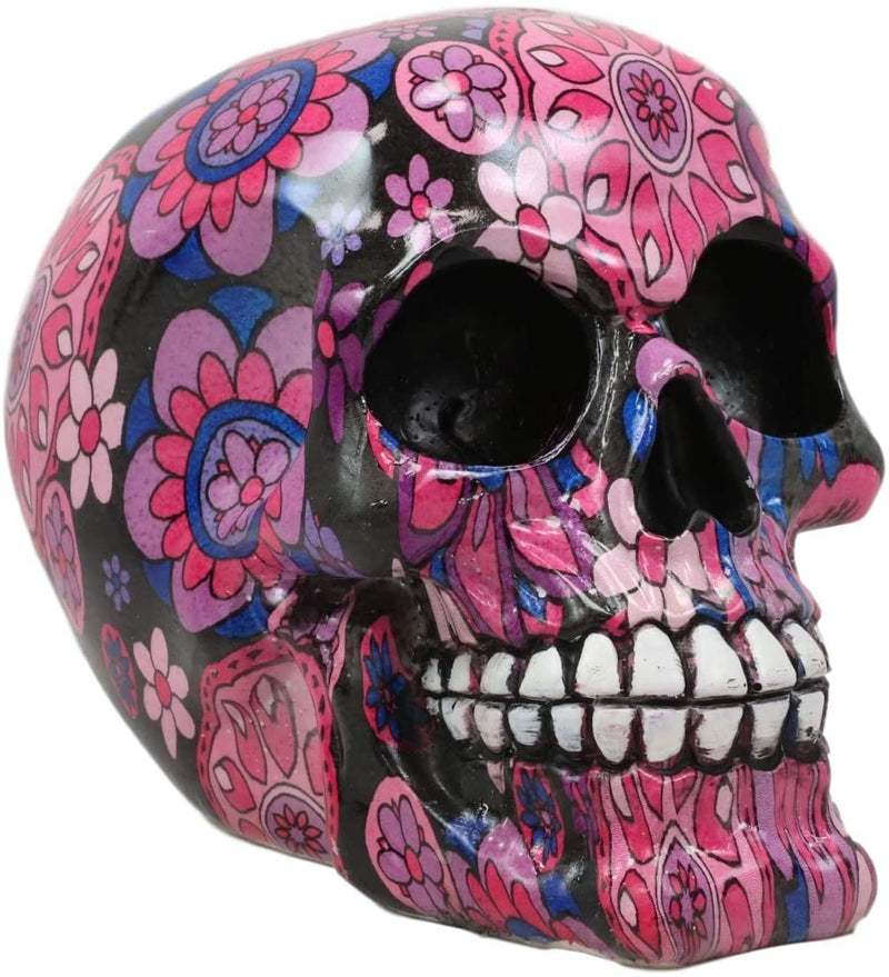 Ebros Day Of The Dead Fuschia Pink Metronome Floral Tattoo Sugar Skull Statue