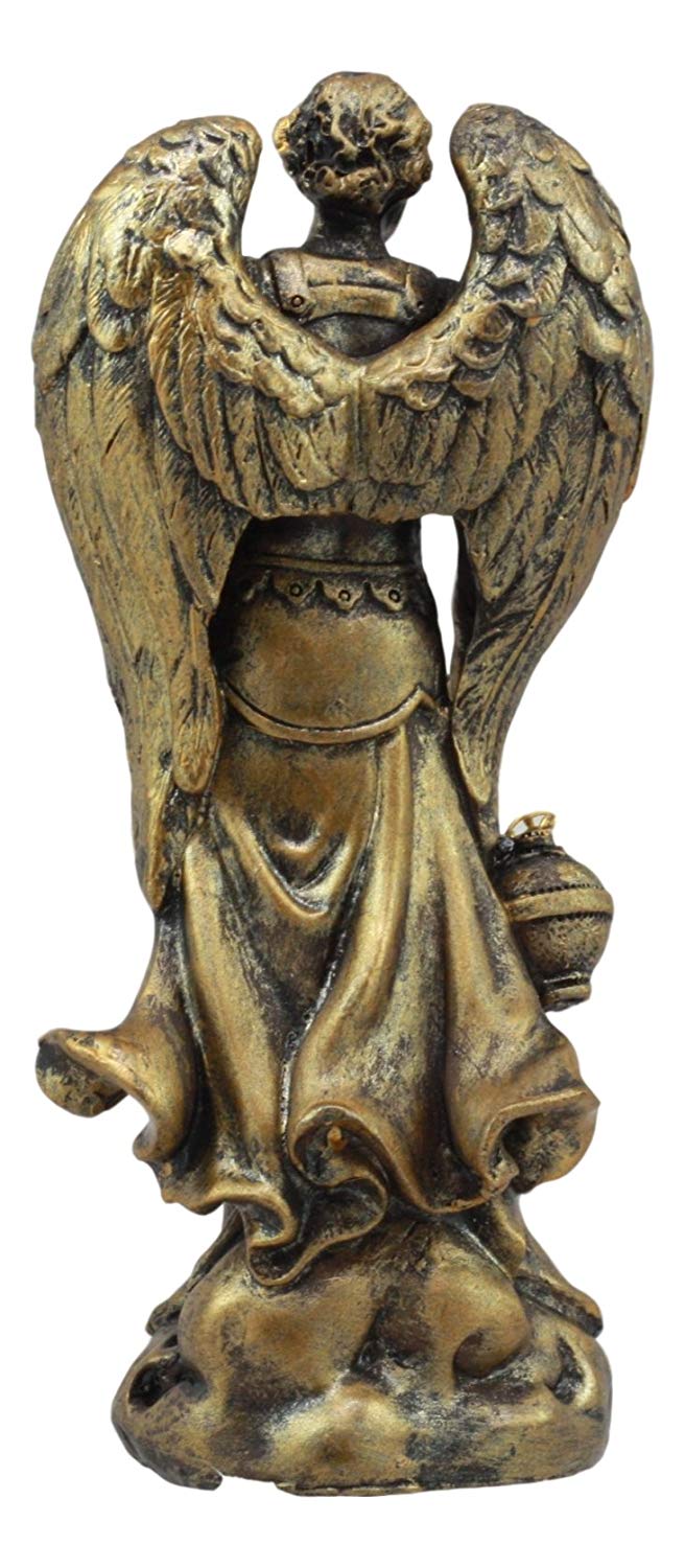 Ebros Bronzed Greek Orthodox Christian Church Archangel Of The Angelic Council Statue 5" Tall Figurine (Sealtiel The Prayer Of God)