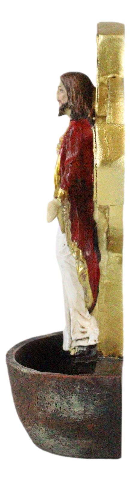 Catholic Sacred Heart of Jesus Holy Water Font Religious Sacrament Wall Decor