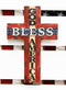 Rustic Western American Flag Colors God Bless America Patriotic Wall Cross 14"H