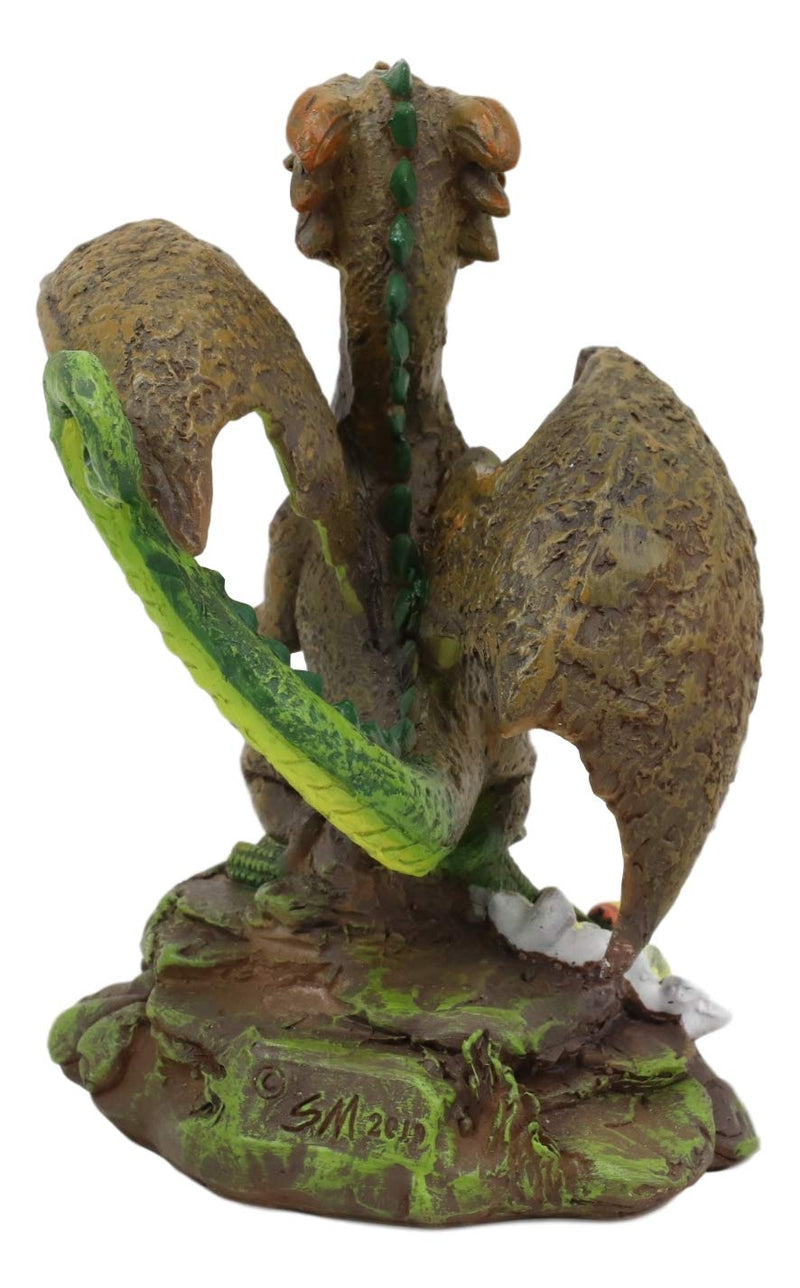 Ebros Colorful Garden Fruits and Berries Green Thumb Dragon Statue by Stanley Morrison Medieval Fairy Dragons Fantasy Decor Figurine (Avocado Guacamole Wyrmling with Ladybug Friend)
