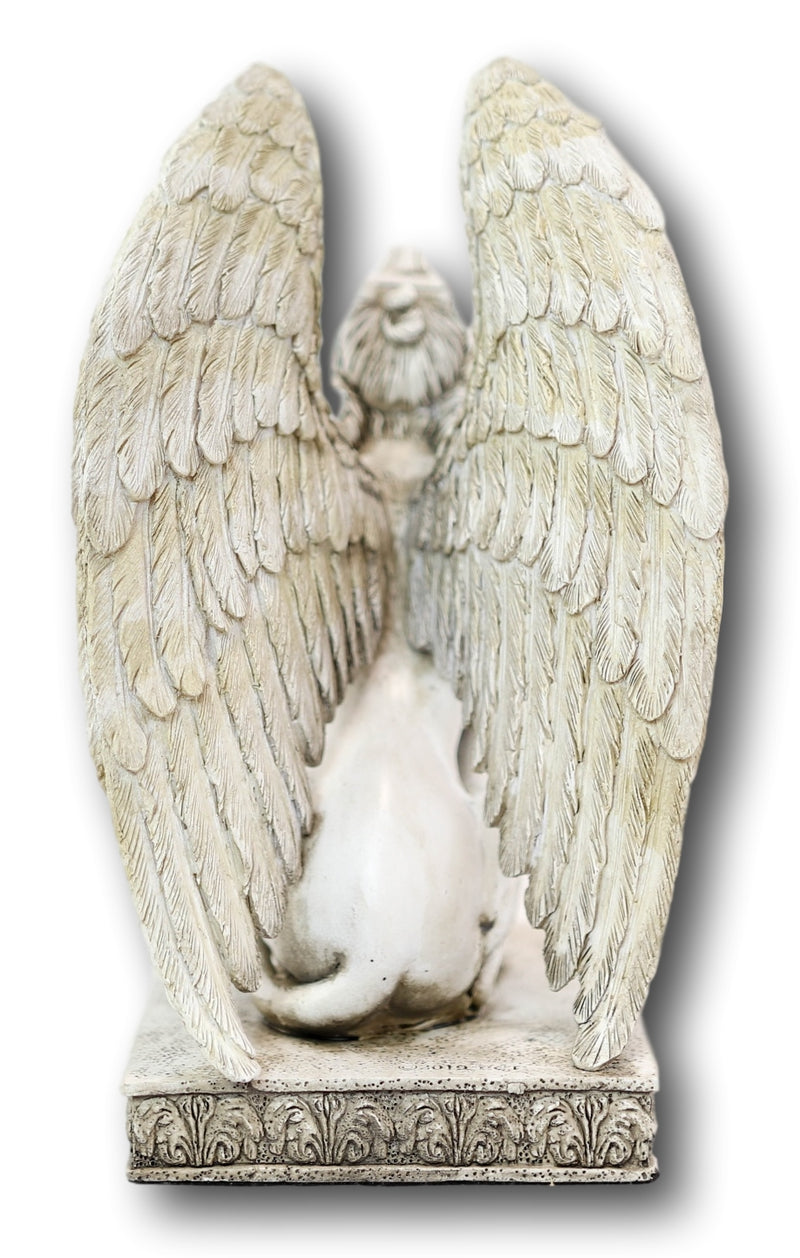Ancient Greek Greco Roman Guardian Winged Lion Female Sphinx Resin Statue 8"H