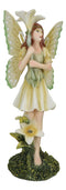 Meadowland Lily Fairy Holding Flower Stem And Lilies Figurine Fae Garden Fantasy