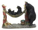 Mother Black Bear With Cubs In Outpost Camping Hammock Statue Wildlife Forest