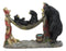 Mother Black Bear With Cubs In Outpost Camping Hammock Statue Wildlife Forest